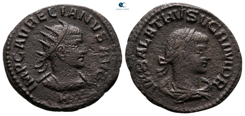 Aurelian and Vabalathus AD 270-275. Antioch
Antoninianus Æ

21 mm, 3,48 g

...