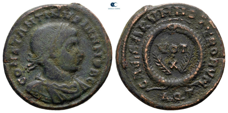 Constantine II, as Caesar AD 317-337. Aquileia
Follis Æ

19 mm, 2,80 g


...