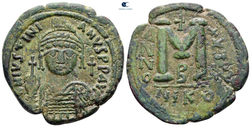 Justinian I AD 527-565. Nikomedia
Follis or 40 Nummi Æ

32 mm, 16,48 g


...