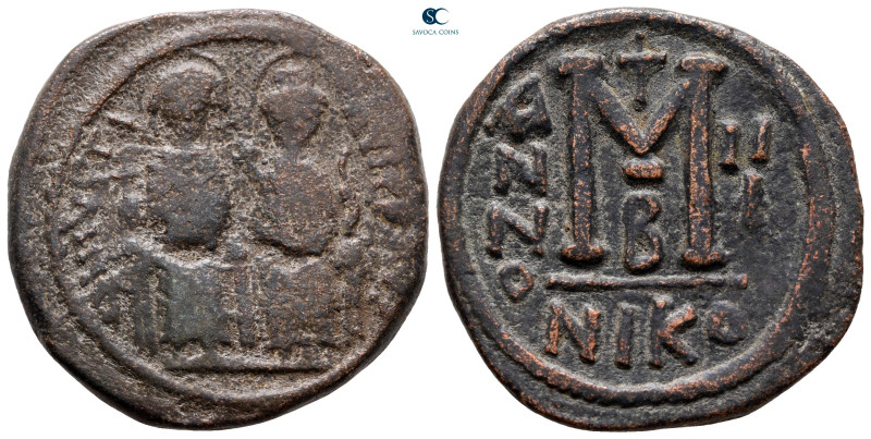 Justin II and Sophia AD 565-578. Nikomedia
Follis or 40 Nummi Æ

29 mm, 14,80...