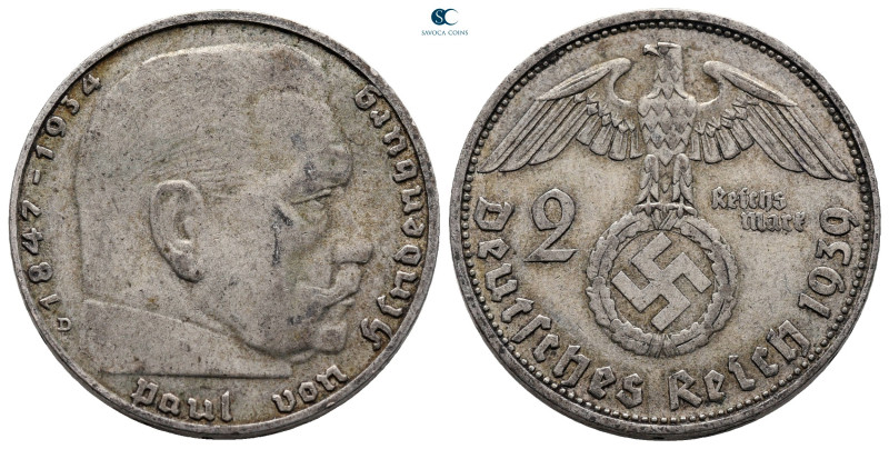 Germany. .
2 Reichsmark 1939 D

25 mm, 8,03 g



very fine