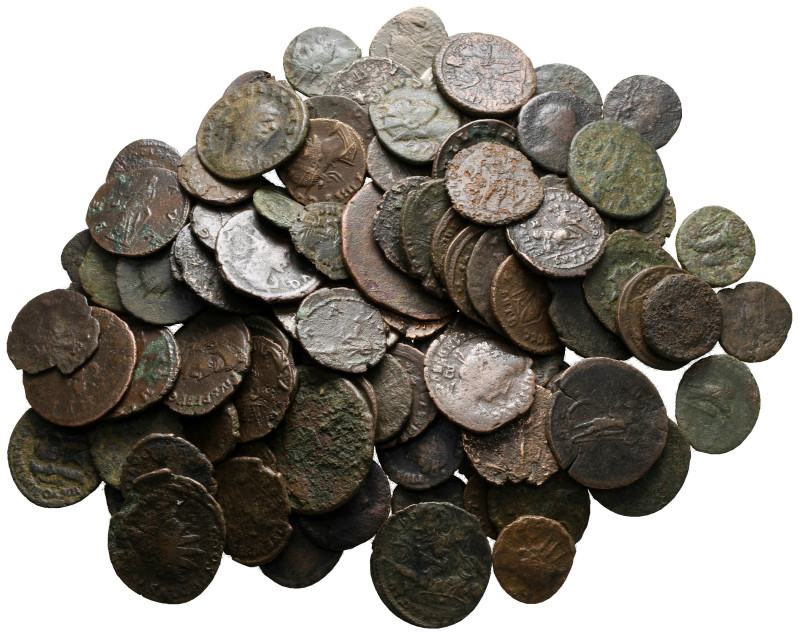 Lot of ca. 100 roman bronze coins / SOLD AS SEEN, NO RETURN!

fine