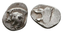 Greek Obol, Ca. 350-300 BC. AR.



Condition: Very Fine



 Weight: 0.46 gr Diameter: 8.4 mm