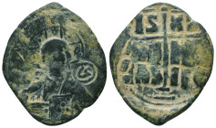 Islamic Coins. Arabic countermar on Byzantine Follis, Ae
Reference:
Condition: Very Fine



 Weight: 8.3 gr Diameter: 34.4 mm