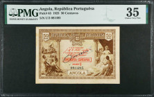 ANGOLA. Republica Portuguesa. 50 Centavos, 1923. P-63. PMG Choice Very Fine 35.
Estimate $125.00 - $200.00