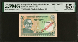 BANGLADESH. Bangladesh Bank. 2 Taka, 2017. P-52fs. Specimen. PMG Gem Uncirculated 65 EPQ.
Estimate $100.00 - $150.00