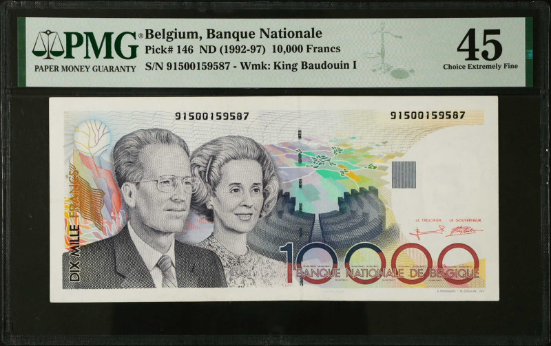 BELGIUM. Nationale Bank Van Belgie. 10,000 Francs, ND (1992-1998). P-146. PMG Ch...