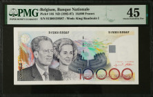 BELGIUM. Nationale Bank Van Belgie. 10,000 Francs, ND (1992-1998). P-146. PMG Choice Extremely Fine 45.
Estimate $400.00 - $600.00