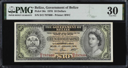 BELIZE. Government of Belize. 10 Dollars, 1976. P-36c. PMG Very Fine 30.
Estimate $250.00 - $350.00