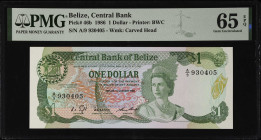 BELIZE. Lot of (2). Central Bank of Belize. 1 Dollar, 1986-87. P-46b & 46c. PMG Gem Uncirculated 65 EPQ & Superb Gem Unc 67 EPQ.
Estimate $75.00 - $1...