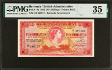 BERMUDA. Bermuda Government. 10 Shillings, 1952. P-19a. PMG Choice Very Fine 35.
Estimate $75.00 - $100.00