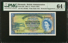 BERMUDA. Bermuda Government. 1 Pound, 1966. P-20d. PMG Choice Uncirculated 64 EPQ.
Estimate $250.00 - $300.00