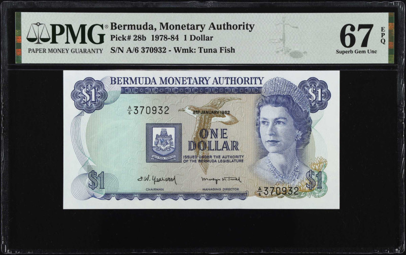 BERMUDA. Bermuda Monetary Authority. 1 Dollar, 1978-84. P-28b. PMG Superb Gem Un...