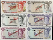 BERMUDA. Lot of (6). Bermuda Monetary Authority. 1, 5, 10, 20, 50 & 100 Dollars, 1974-88. P-28bs, 29as, 30as, 31cs, 32bs & 33as. Collectors Series Spe...