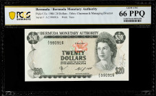 BERMUDA. Bermuda Monetary Authority. 20 Dollars, 1984. P-31c. PCGS Banknote Gem Uncirculated 66 PPQ.
Estimate $300.00 - $500.00