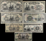 BOLIVIA. Lot of (7). El Banco de la Nacion Boliviana. 1, 5, 10, 20, 50 & 100 Bolivianos, 1911. P-105a, 109b, 110, 111, 112 & 114a. Very Good to Extrem...
