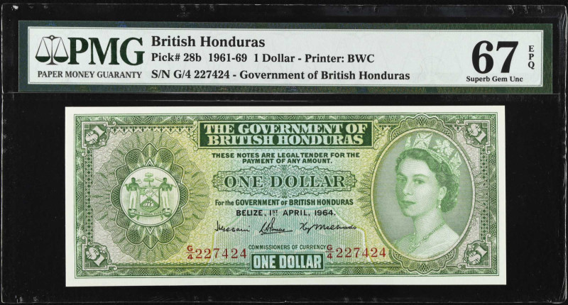 BRITISH HONDURAS. Government of British Honduras. 1 Dollar, 1961-60. P-28b. PMG ...