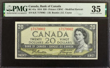 CANADA. Lot of (6). Bank of Canada. 1, 2, 5 & 20 Dollars, 1954-67. BC-37bA-i, BC-38bA, BC-41a, BC-39b, BC-41a & BC-45a. PMG Choice Very Fine 35 to Gem...