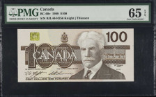 CANADA. Bank of Canada. 100 Dollars, 1988. BC-60c. PMG Gem Uncirculated 65 EPQ.
Estimate $125.00 - $250.00