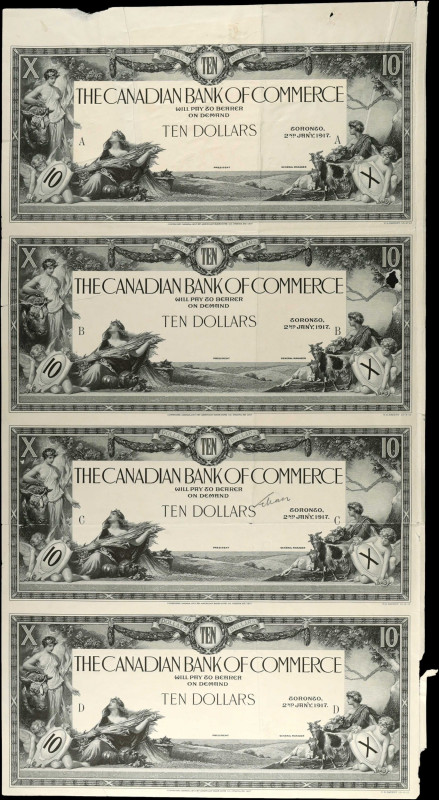 CANADA. Lot of (2). The Canadian Bank of Commerce. 10 Dollars, 1917. P-S966A. Pr...