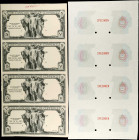 CANADA. Lot of (2). The Canadian Bank of Commerce. 5 Dollars, 1935. P-S970p. Proof & Undertint Proof. About Uncirculated.
An uncut sheet of four blac...