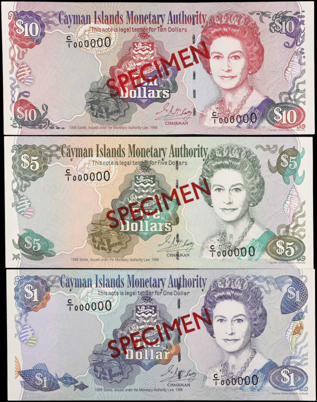 CAYMAN ISLANDS. Lot of (3). Cayman Islands Monetary Authority. 1, 5 & 10 Dollars...