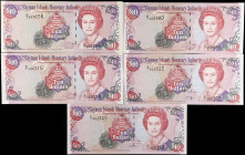 CAYMAN ISLANDS. Lot of (5). Cayman Islands Monetary Authority. 10 Dollars, 1998-2005. P-23, 28a & 35a. About Uncirculated to Uncirculated.
Estimate $...