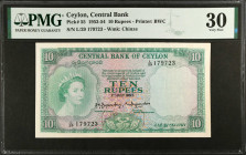 CEYLON. Central Bank of Ceylon. 10 Rupees, 1953-54. P-55. PMG Very Fine 30.
Estimate $100.00 - $200.00