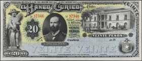 CHILE. El Banco de Curico. 20 Pesos, 18xx. P-S220. Remainder. About Uncirculated.
Estimate $75.00 - $125.00