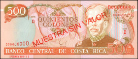 COSTA RICA. Banco Central de Costa Rica. 500 Colones, 1994. P-262s. Specimen. Uncirculated.
Estimate $100.00 - $200.00