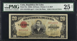 CUBA. Republica de Cuba. 20 Pesos, 1936A. P-72c. PMG Very Fine 25 Net. Rust.
Printed by USBEP. One of just three examples graded by PMG for this elus...