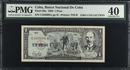 CUBA. Lot of (2). Banco Nacional de Cuba. 1 Peso, 1959. P-90a. PMG Choice Very Fine 35 EPQ & Extremely Fine 40.
Estimate $50.00 - $100.00
