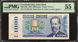 CZECHOSLOVAKIA. State Bank. 1000 Korun, 1985. P-98a. PMG About Uncirculated 55.
Estimate $50.00 - $70.00