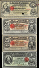 DOMINICAN REPUBLIC. Lot of (4). El Banco Nacional de Santo Domingo. 1, 2 & 5 Pesos, ND (1898). P-S131r, S132a & S133. Fine to Extremely Fine.
Ink, an...