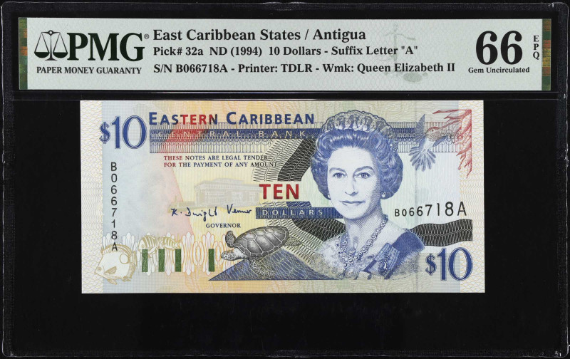 EAST CARIBBEAN STATES. Eastern Caribbean Central Bank. 10 Dollars, ND (1994). P-...