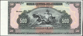 ECUADOR. Lot of (2). Banco Central del Ecuador. 500 Sucres, ND. P-96p. Proofs. Choice About Uncirculated.
Included in this lot are a proof for P-96 5...