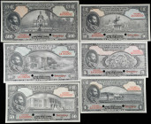 ETHIOPIA. Lot of (6). State Bank of Ethiopia. 1, 5, 10, 50, 100 & 500 Ethiopian Dollars, ND. P-12s to 17s. Specimens. About Uncirculated to Uncirculat...