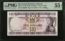 FIJI. Central Monetary Authority of Fiji. 10 Dollars, ND (1974). P-74c. PMG About Uncirculated 55 EPQ.
Estimate $150.00 - $250.00