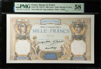 FRANCE. Banque de France. 1000 Francs, 1930-32. P-79b. PMG Choice About Uncirculated 58.
PMG comments "Pinholes".
Estimate $200.00 - $400.00