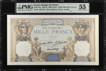 FRANCE. Banque de France. 1000 Francs, 1932. P-79b. PMG About Uncirculated 55.
PMG comments "Staple Holes".
Estimate $200.00 - $400.00