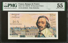 FRANCE. Lot of (2). Banque de France. Mixed Denominations, 1959-71. P-142 & 147c. PMG About Uncirculated 55 & Gem Uncirculated 65 EPQ.
PMG comments "...
