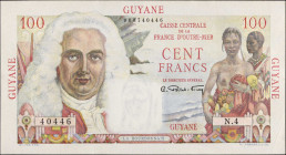 FRENCH GUIANA. Caisse Centrale de la France d'Outre-Mer. 100 Francs, ND (1947-1949). P-23a. Extremely Fine.
Estimate $150.00 - $250.00