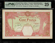 FRENCH WEST AFRICA. Banque de L'Afrique Occidentale. 100 Francs, 1926. P-11Bb. PMG Very Fine 25.
PMG comments "Tape Repair, Minor Rust Damage".
Esti...