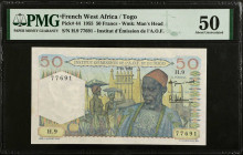 FRENCH WEST AFRICA. Institut d'Emission de l'Afrique Occidentale Francaise etdu Togo. 50 Francs, 1955. P-44. PMG About Uncirculated 50.
Estimate $500...