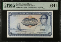 GAMBIA. Central Bank of The Gambia. 25 Dalasis, ND (1972-1983). P-7b. PMG Choice Uncirculated 64 EPQ.
Estimate $125.00 - $250.00