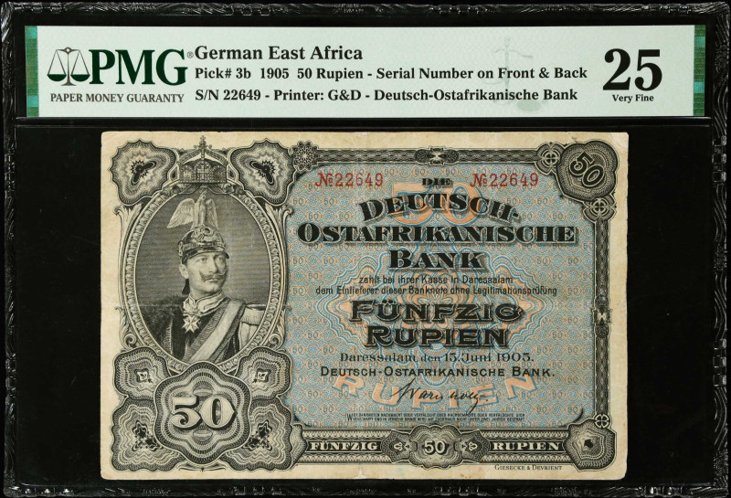 GERMAN EAST AFRICA. Deutsch-Ostafrikanische Bank. 50 Rupien, 1905. P-3b. PMG Ver...