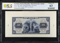 GERMANY, FEDERAL REPUBLIC. Lot of (2). Bank Deutscher Lander. 10 Deutsche Mark, 1949. P-16p. Front & Back Proof. PCGS Banknote Choice Uncirculated 63 ...