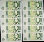 GREAT BRITAIN. Lot of (10). Bank of England. 1 Pound, 1981. P-377b. Consecutive. Uncirculated.
Estimate $50.00 - $70.00