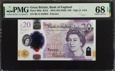 GREAT BRITAIN. Bank of England. 20 Pounds, 2018 (ND 2020). P-396a. PMG Superb Gem Uncirculated 68 EPQ.
Estimate $100.00 - $200.00