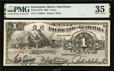 GUATEMALA. El Banco Americano de Guatemala. 1 Peso, 1923. P-S116. PMG Choice Very Fine 35.
Estimate $100.00 - $150.00